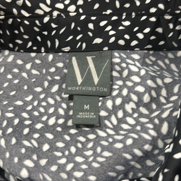 Worthington Black and White Button Down Shirt - Picture 4 of 8